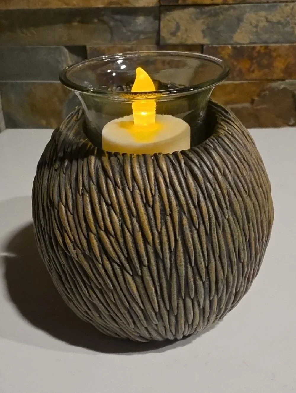 PartyLite Brown Hedgehog Tea Light Candle Holder - Picture 3 of 13